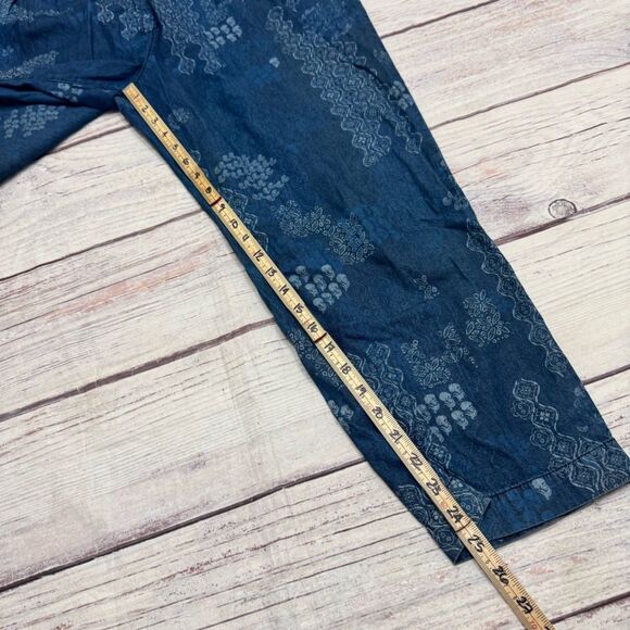 Free People Indigo Daze Jumpsuit Denim Paisley Blue Size Large - Picture 4 of 9